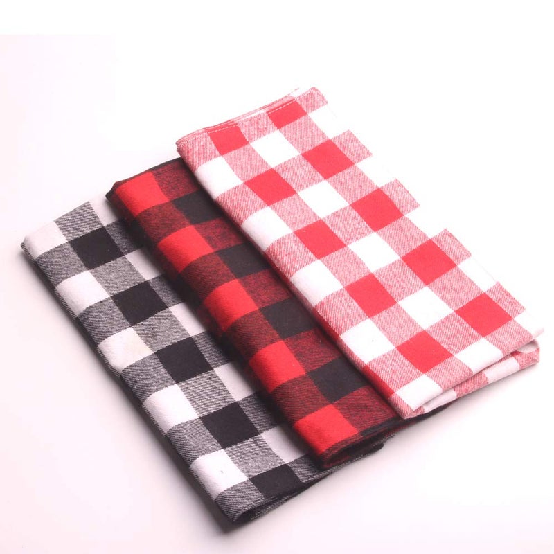 YAKA Pet Dog Bandana Triangle Bibs Scarf, Double-Cotton Plaid Printing Kerchief Set Accessories for Small and Medium Dog (Small/Neck Circumference suitable8.6-15inch, Black and White lattices) - Image 4